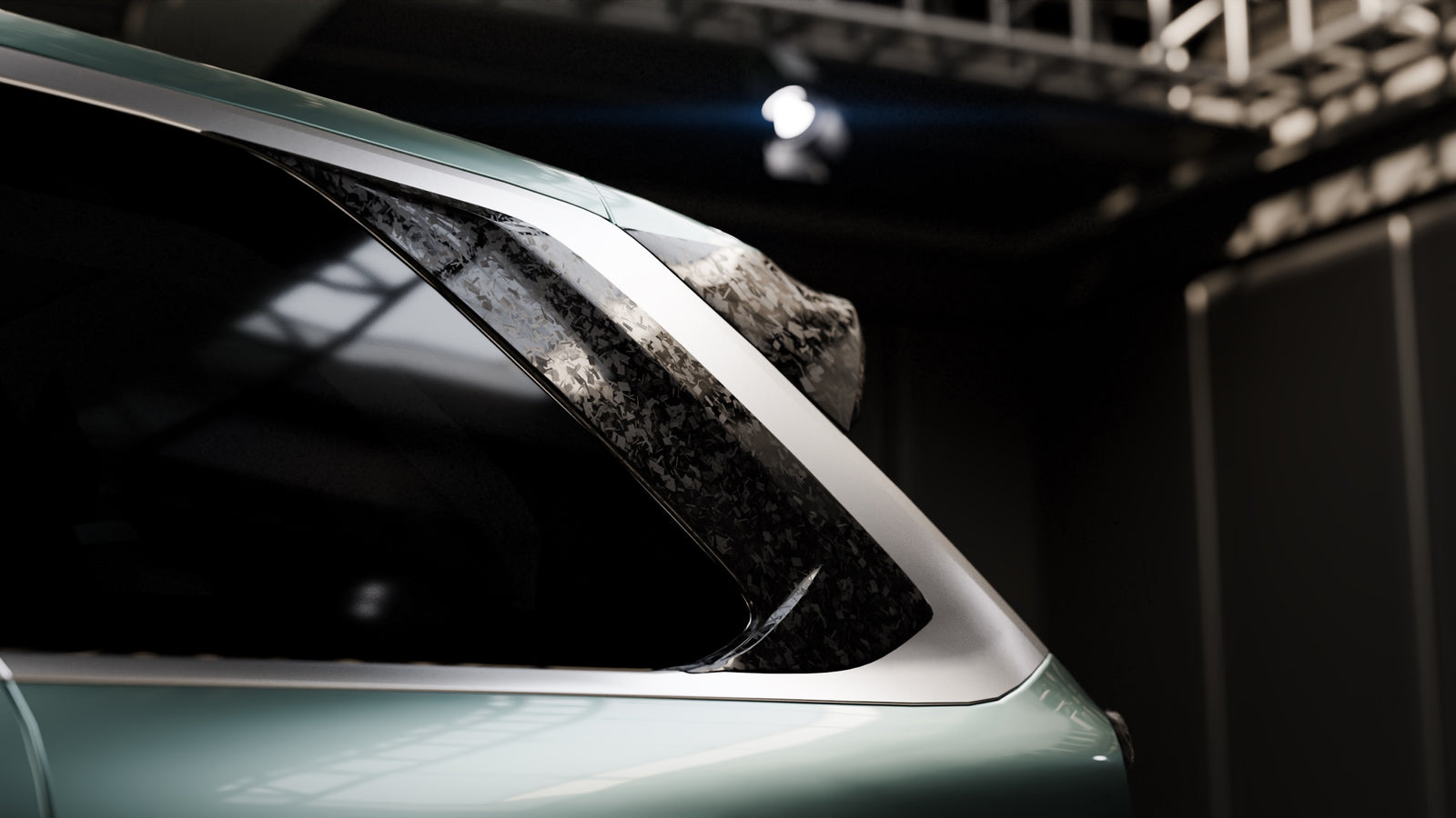 Forged-carbon rear pillar detail on the Veloire 9X.