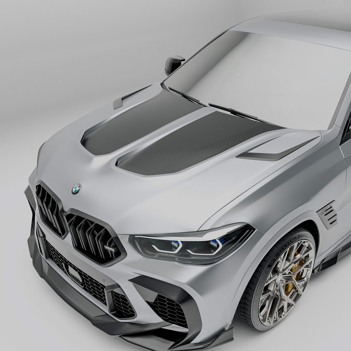 BMW X6M F96 PRE LCI 碳纤维发动机盖