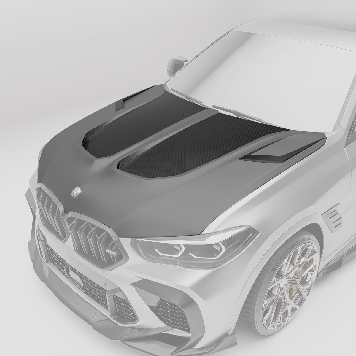BMW X6M F96 PRE LCI 碳纤维发动机盖